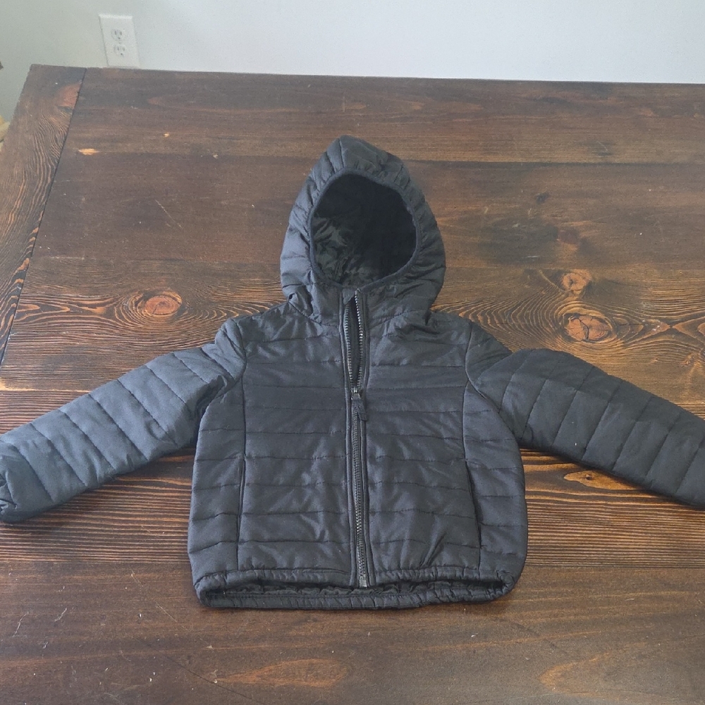 Black Quilted Kids Jacket